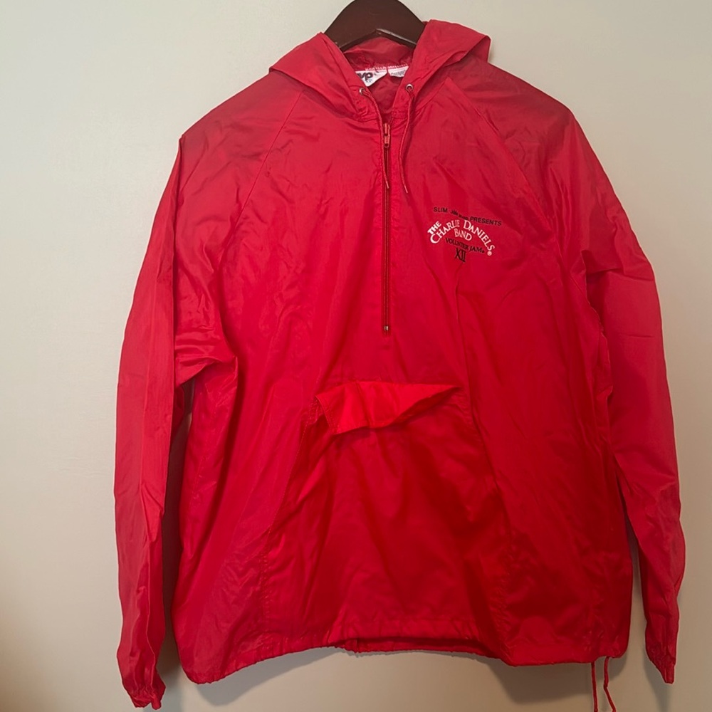 Vintage Charlie Daniels Band Red Windbreaker 1980s Volunteer Jam XII Size XL